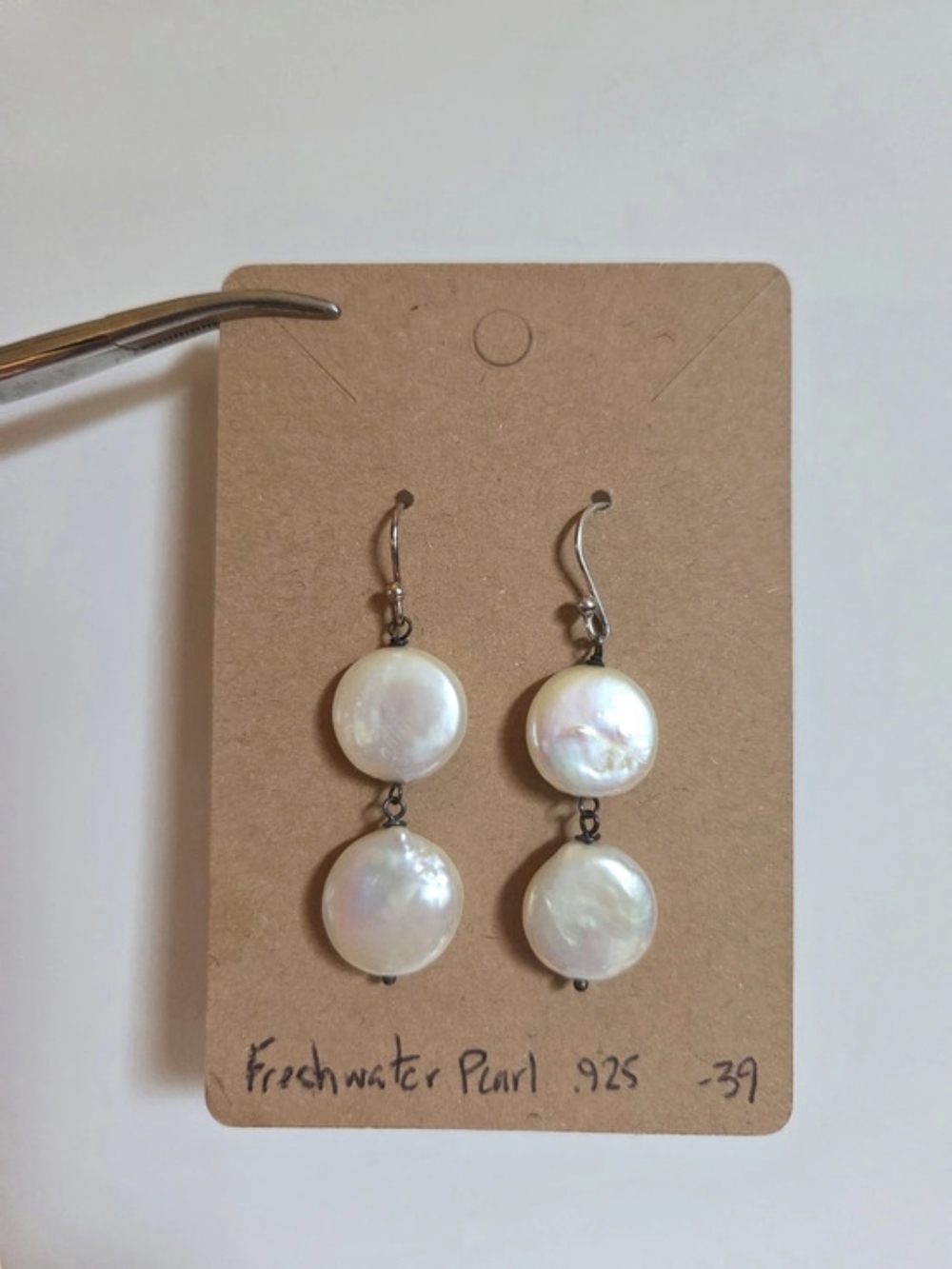 Freshwater Pearl And .925 Sterling Silver Earrings